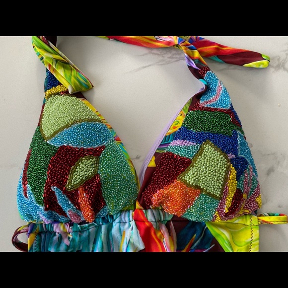 Tropical beaded swim suit - Picture 3 of 5